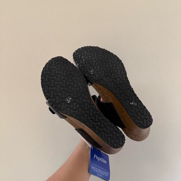NWT Birkenstock Papillio Black Dorothy Wedge Sandals sz 40 US 9 - Picture 6 of 10